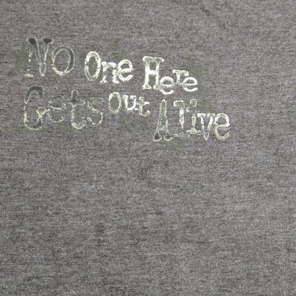 The Doors No One Here Gets Out Alive Jim Morrison & Band Khaki Tee Shirt XL - Picture 8 of 8